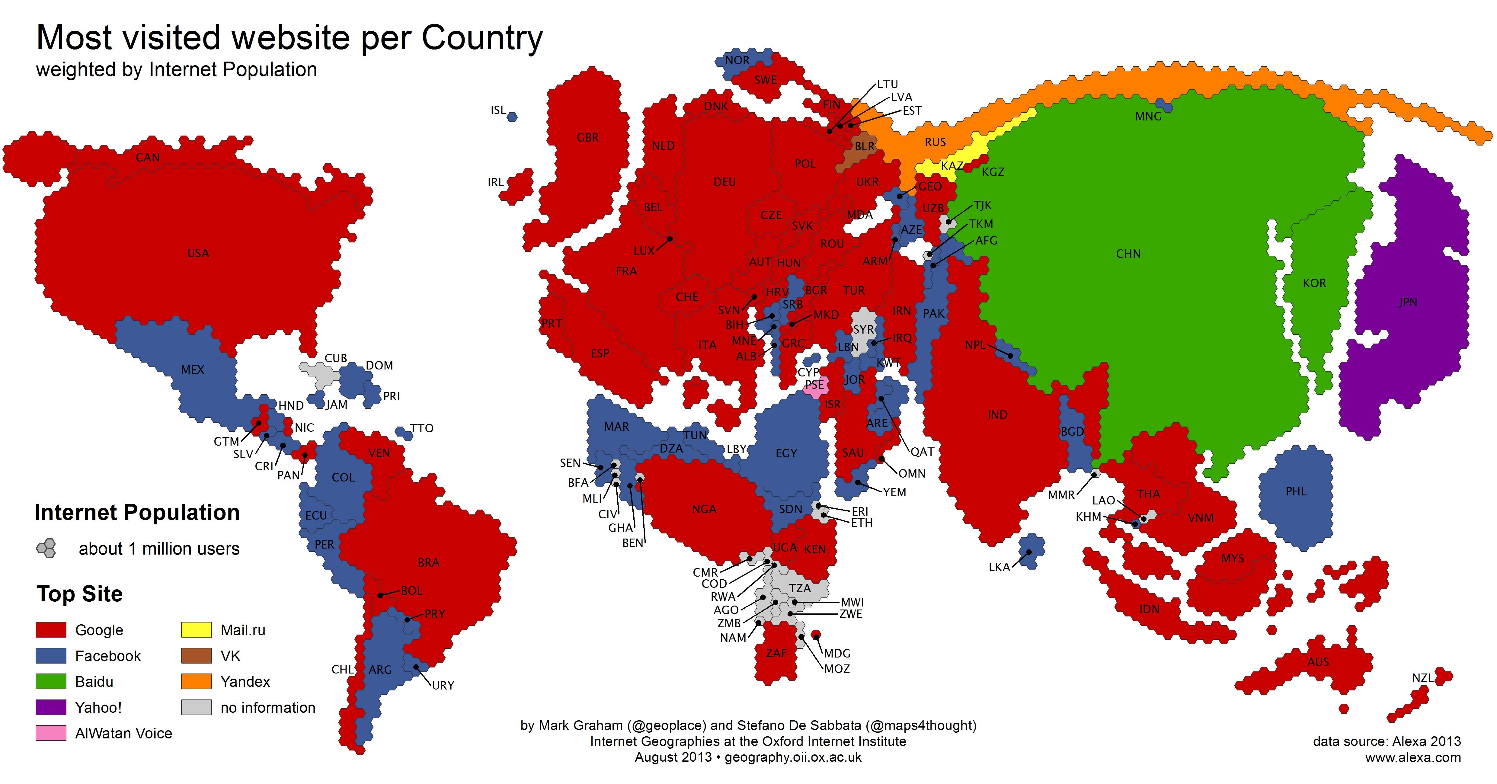 عصر امپراتوران اینترنتی را در این نقشه ببینید