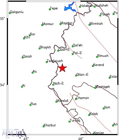 زلزله  ۴.۵ریشتری گیلانغرب در استان کرمانشاه