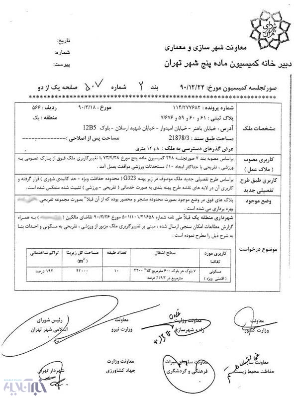 مصوبه کمیسیون ماده 5 برای باغ معنوی جمشیدیه