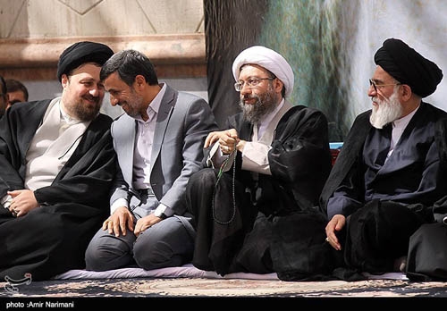 خوش و بش احمدی نژاد و سید حسن خمینی و هاشمی