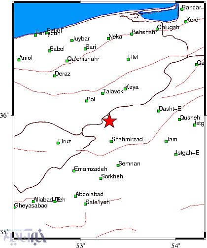  زلزله ۴.۰ ریشتری در شهمیرزاد استان سمنان
