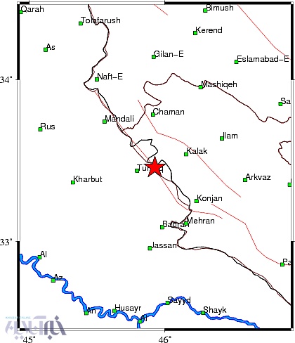 زلزله 4.1 ریشتری در صالح آباد استان ایلام 
