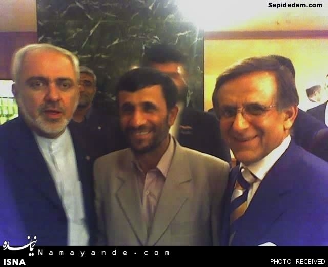 احمدی نژاد، ظریف و رئیس شورای ایرانیان آمریکایی در یک قاب