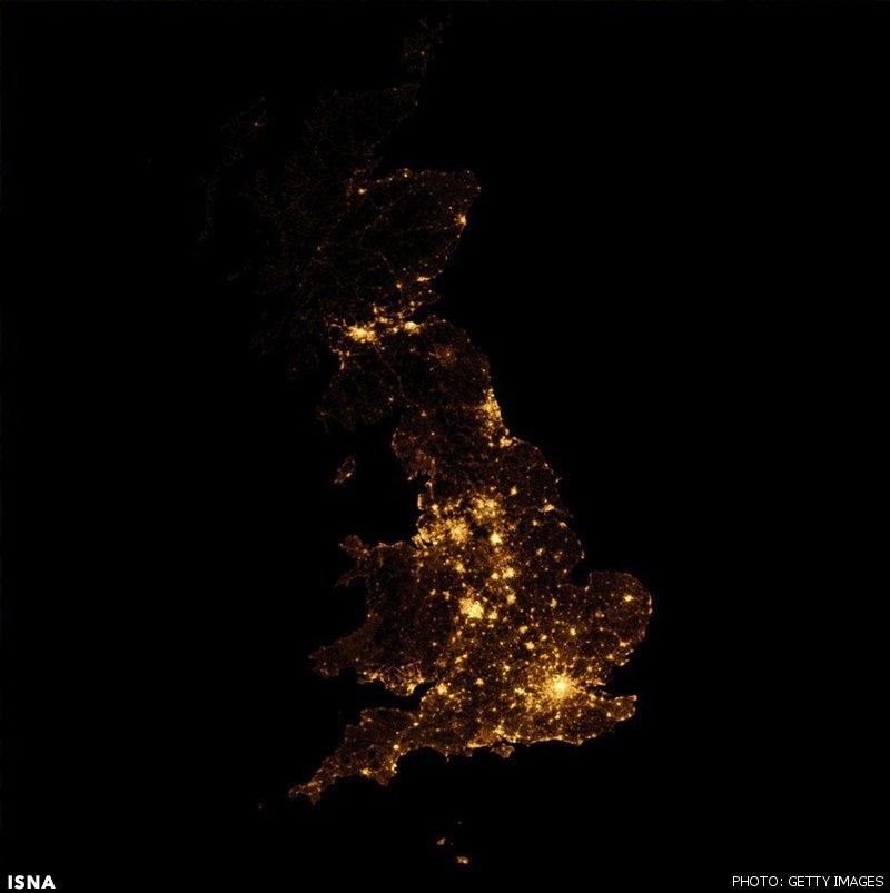 شب های بریتانیا از فضا