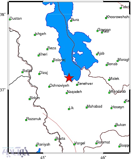 زلزله 4.1 ریشتری در آذربایجان غربی