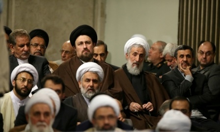 سید حسن خمینی، اسحاق جهانگیری، کاظم صدیقی و محمود احمدی نژاد در یک قاب