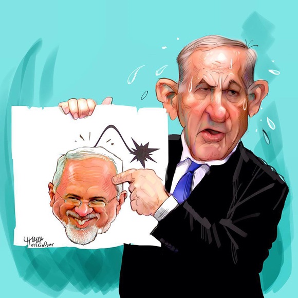 مذاکرات هسته ای ایران با 5 بعلاوه 1,محمدجواد ظریف,بنیامین نتانیاهو,کاریکاتور