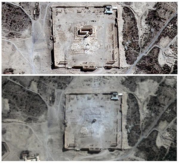 ماهواره‌ها نابودی معبد باستانی «بل» به دست داعش را تأیید کردند