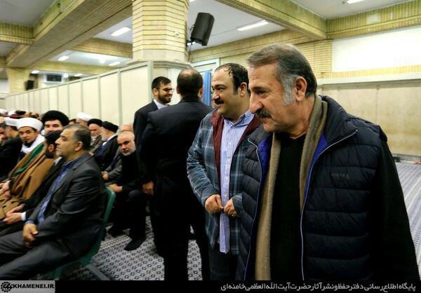 مهران غفوریان و مهران رجبی در دیدار امروز مسئولان نظام و میهمانان کنفرانس وحدت اسلامى‌ با رهبر 