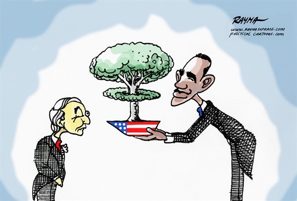 کاریکاتور/ هدیه اوباما به رییس جمهور ژاپن!