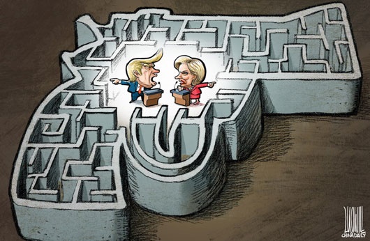 کاریکاتور/ دعوای مسخره هیلاری و ترامپ!