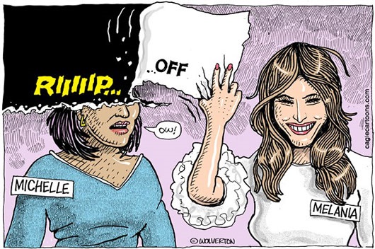 کاریکاتور/ کلک زن ترامپ به زن اوباما!