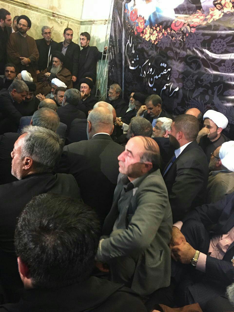 عکس| علی لاریجانی،سیدحسن خمینی، وزیر اطلاعات و عارف در مراسم هفتم آیت‌الله هاشمی رفسنجانی