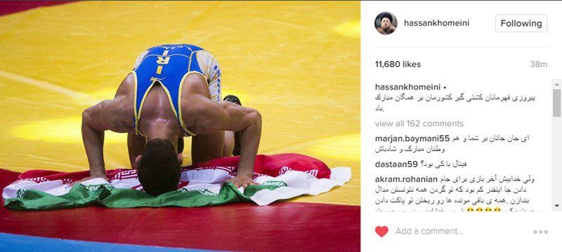واکنش اینستاگرامی سیدحسن خمینی به قهرمانی تیم ملی کشتی آزاد