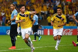 کلمبیا با شکست اروگوئه به یک چهارم نهایی رسید / رودریگز صدرنشین جدول گلزنان شد