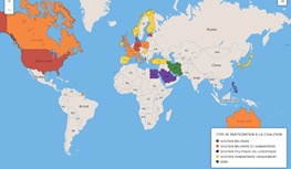 نقشه جغرافیایی ائتلاف بین‌المللی علیه داعش