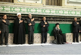 مراسم عزاداری شب تاسوعای حسینی در محضر مقام معظم رهبری
