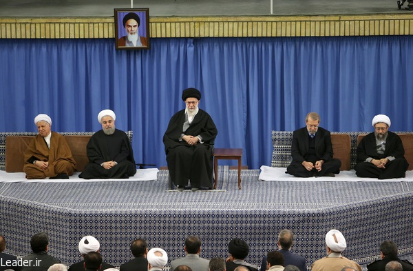 چند فریم از حضور مسئولان نظام در دیدار امروز با رهبر انقلاب/ از روحانی و ظریف تا هاشمی و احمدی نژاد