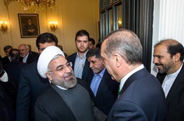 جلسه رئیس جمهور ترکیه با روحانی در کاخ سعدآباد