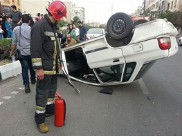 لودر بدون راننده در خیابان ایرانپارس با 7سواری تصادف کرد