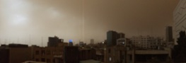 تصاویری پاناروما از لحظاتی قبل و لحظه وقوع طوفان عجیب در تهران/ برج میلاد در طوفان گم شد!