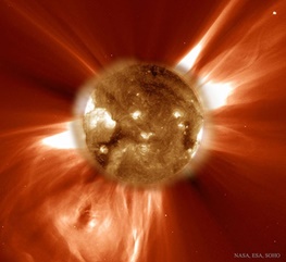 یک خروج جرم از تاج خورشیدی/عکس روز ناسا