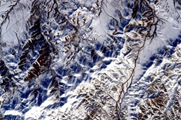 عکس خارق‌العاده فضانورد آمریکایی از کوهپایه‌های برف گرفته ایران/توئیت از ایستگاه فضایی