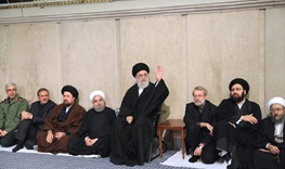 عکس| علی لاریجانی، روحانی و سیدحسن خمینی در مراسم بزرگداشت مرحوم آیت‌الله هاشمی