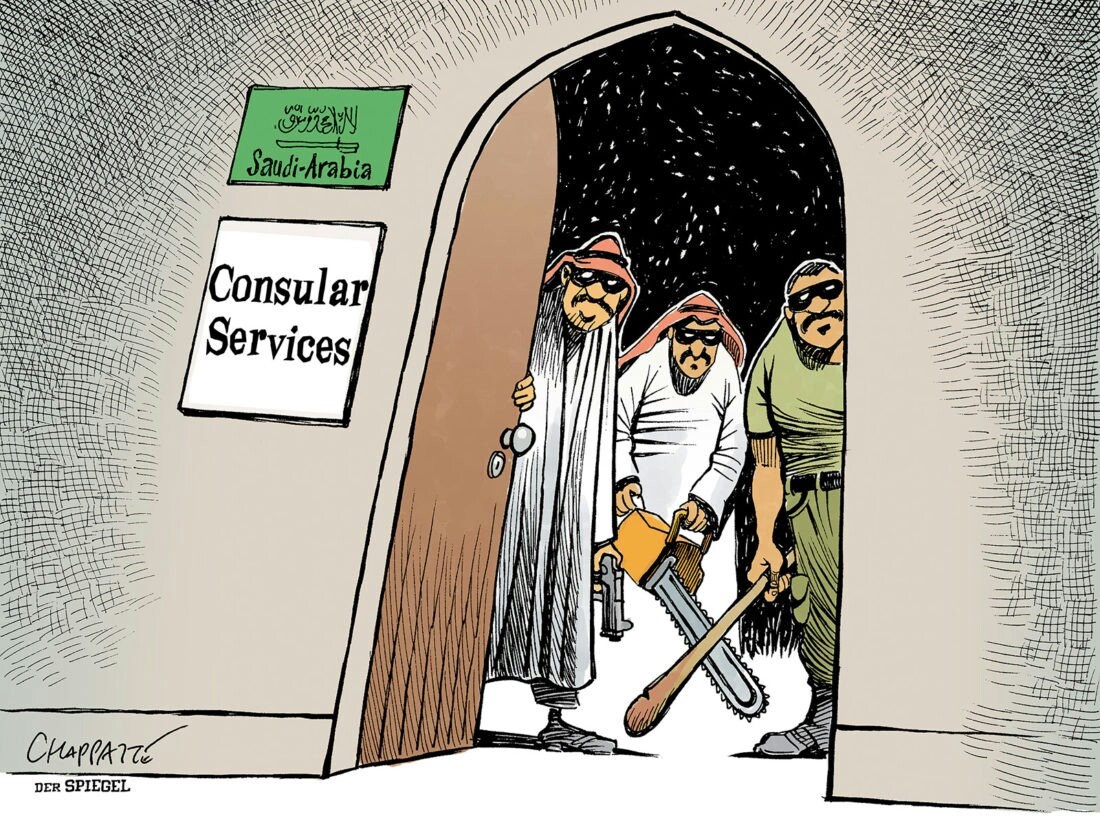 کاریکاتور «اشپیگل» درباره خدمات کنسولی عربستان!