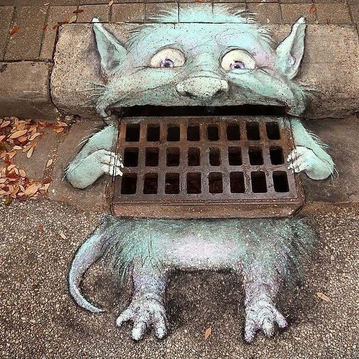 نقاشی‌های خلاقانه یک هنرمند خیابانی