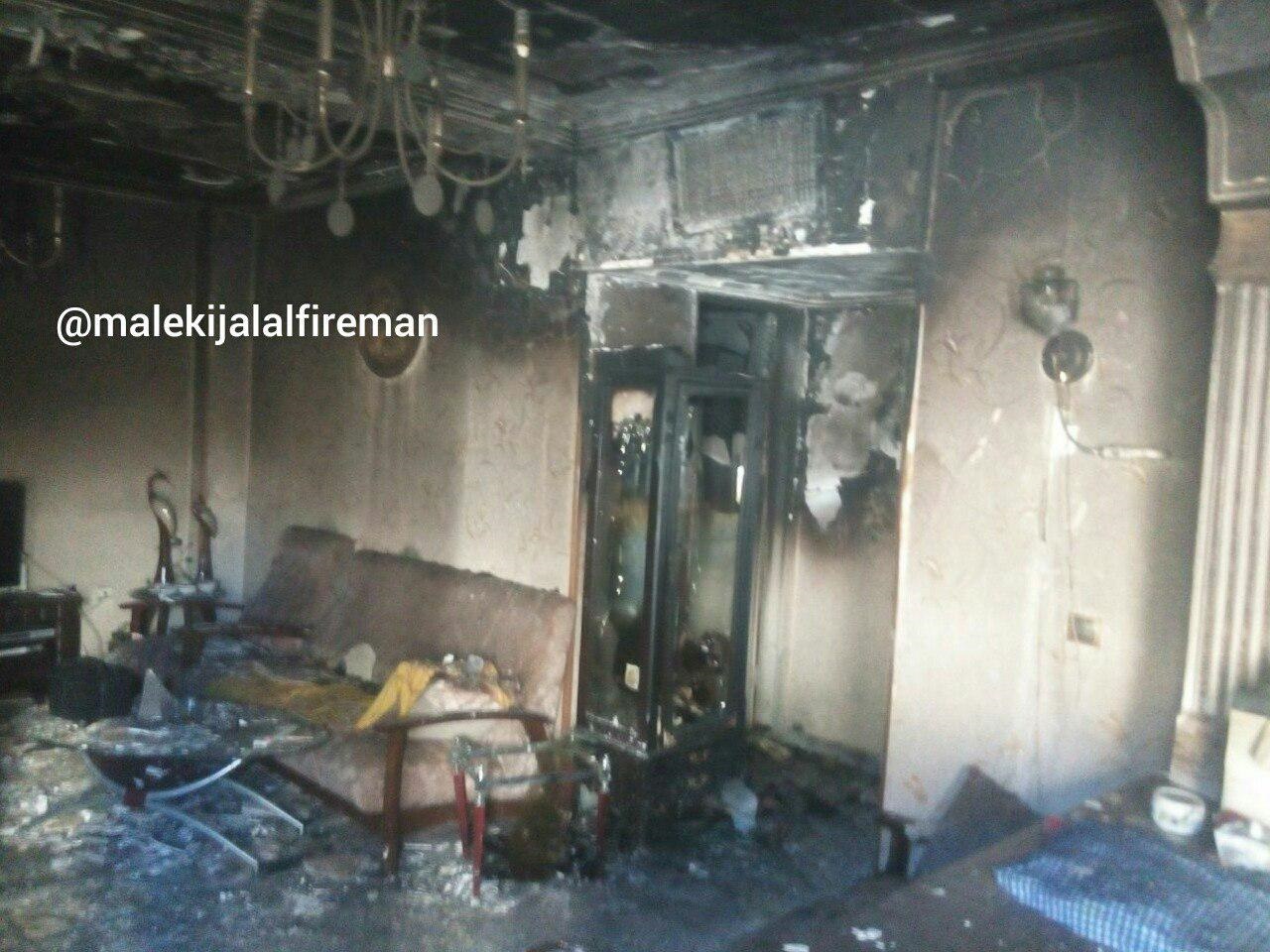 آتش‌سوزی ساختمان مسکونی در خیابان مجیدیه شمالی