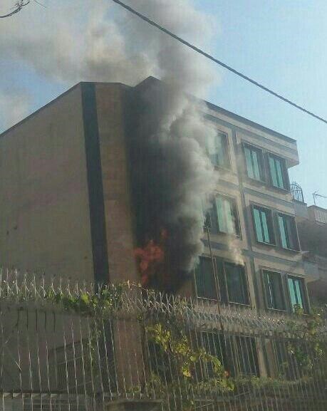 آتش‌سوزی ساختمان مسکونی در خیابان مجیدیه شمالی