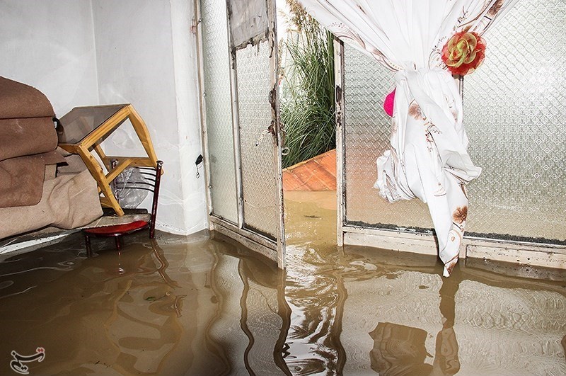 سیلاب و آب گرفتگی منازل در رودسر گیلان