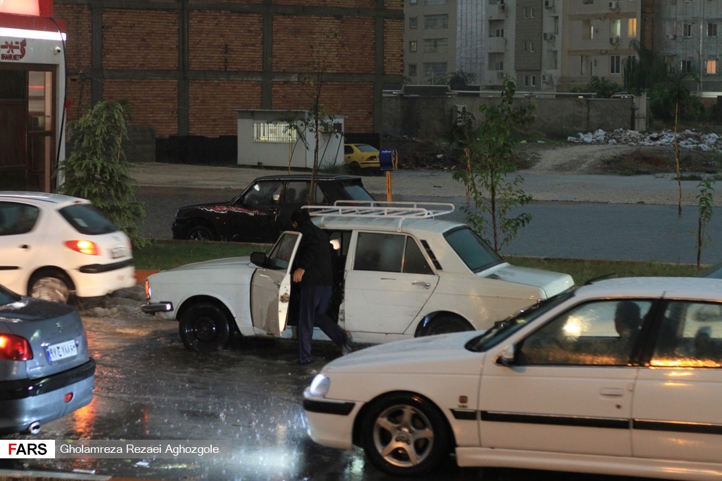 بارش شدید باران در ساری