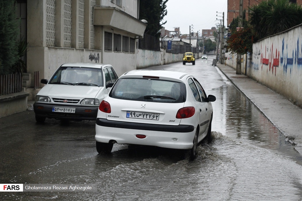بارش شدید باران در ساری