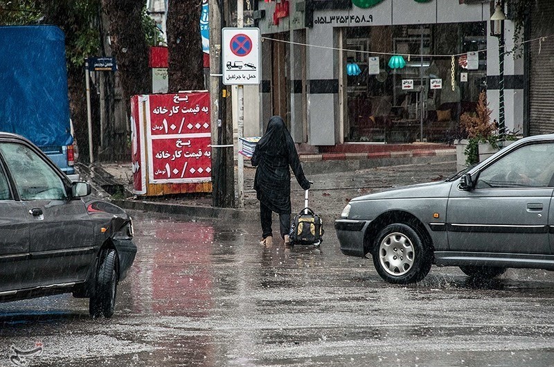 بارش باران در ساری