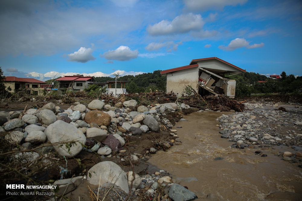 خسارات سیل به روستای سلیمان‌ آباد تنکابن