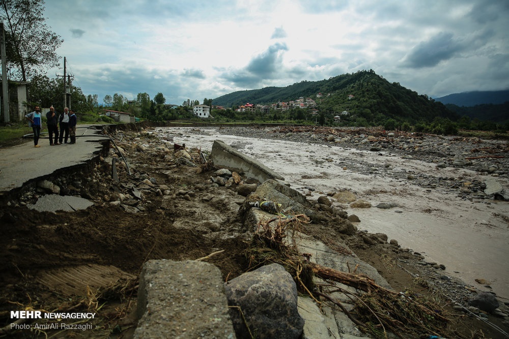 خسارات سیل به روستای سلیمان‌ آباد تنکابن