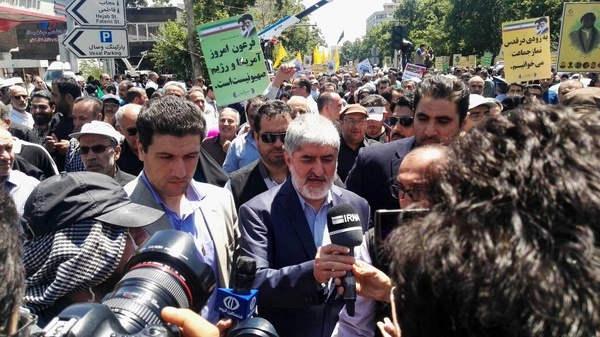 علی مطهری در راهپیمایی روز قدس