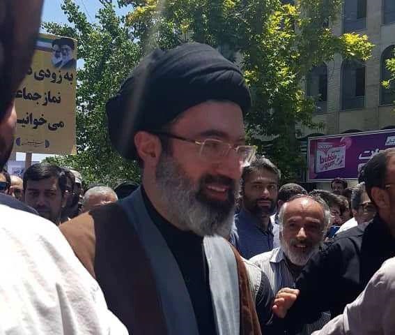 حجت‌الاسلام سید مجتبی خامنه‌ای فرزند رهبر انقلاب در راهپیمایی روز قدس 