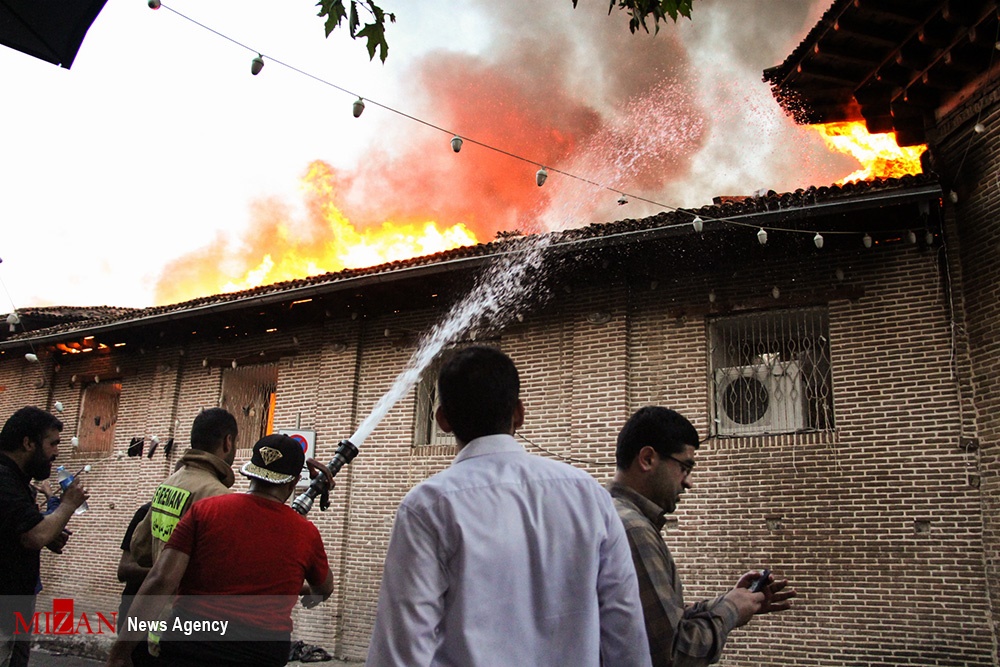 آتش‌ سوزی مسجد جامع و بازار ساری