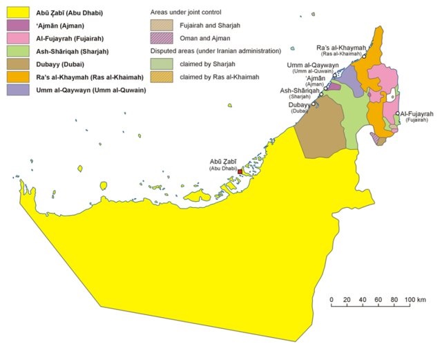 نقشه امارات عربی متحده