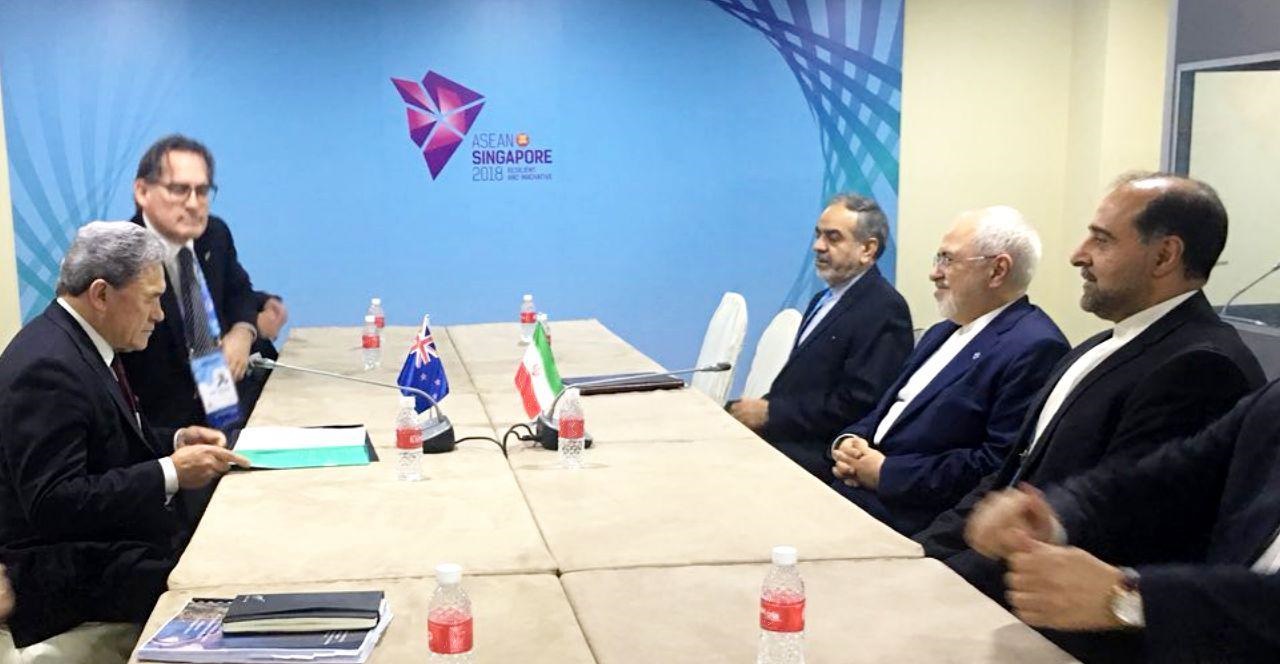  وزرای امور خارجه ایران و نیوزیلند در سنگاپور دیدار