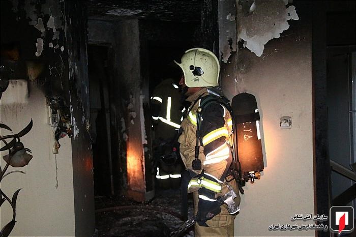مهار آتش در مجتمع مسکونی در سعادت‌آباد