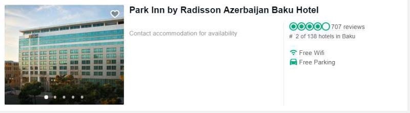 بهترین هتل های باکو از نظر تریپ ادوایزر