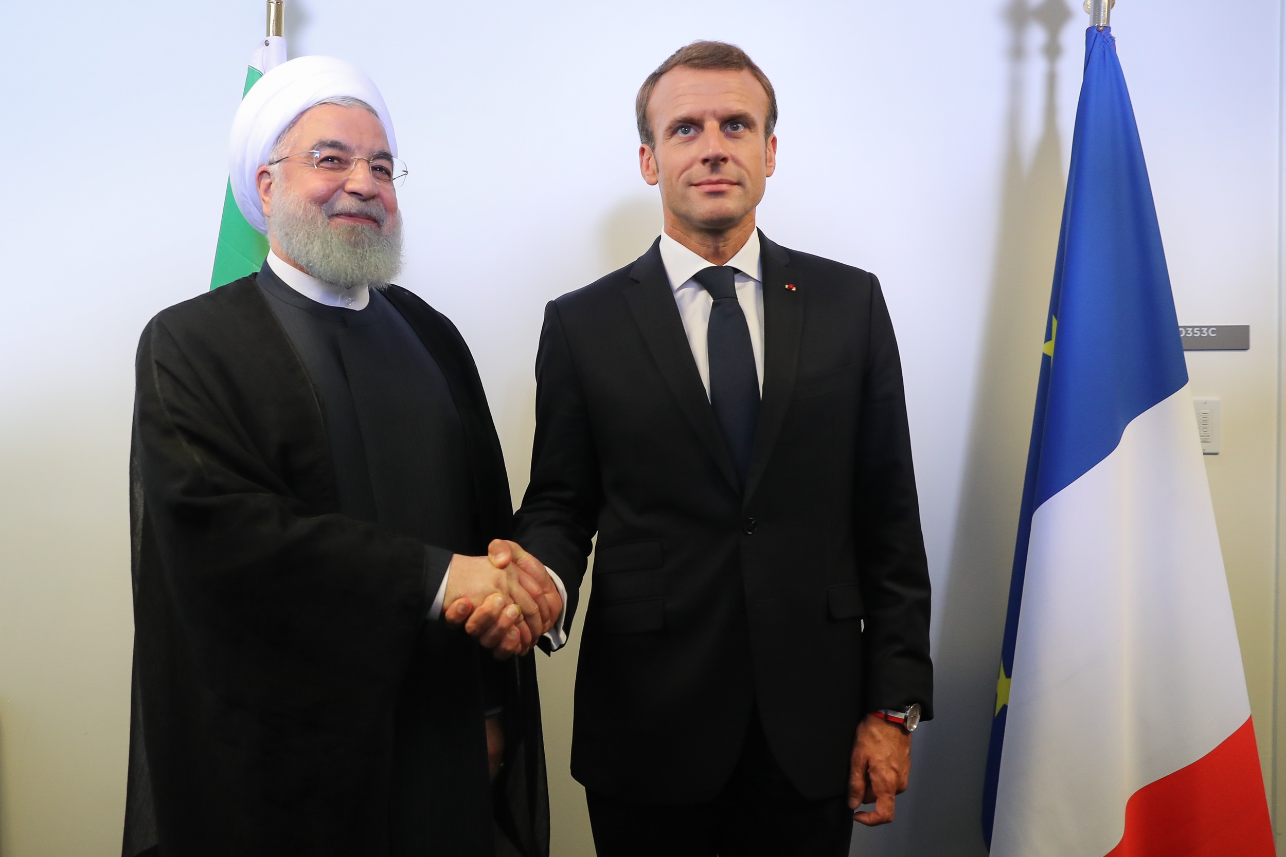 دیدار روحانی با رئیس‌جمهور فرانسه