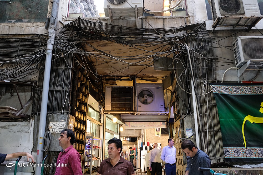 بازرسی از معابر نا ایمن بازار از لحاظ آتش نشانی