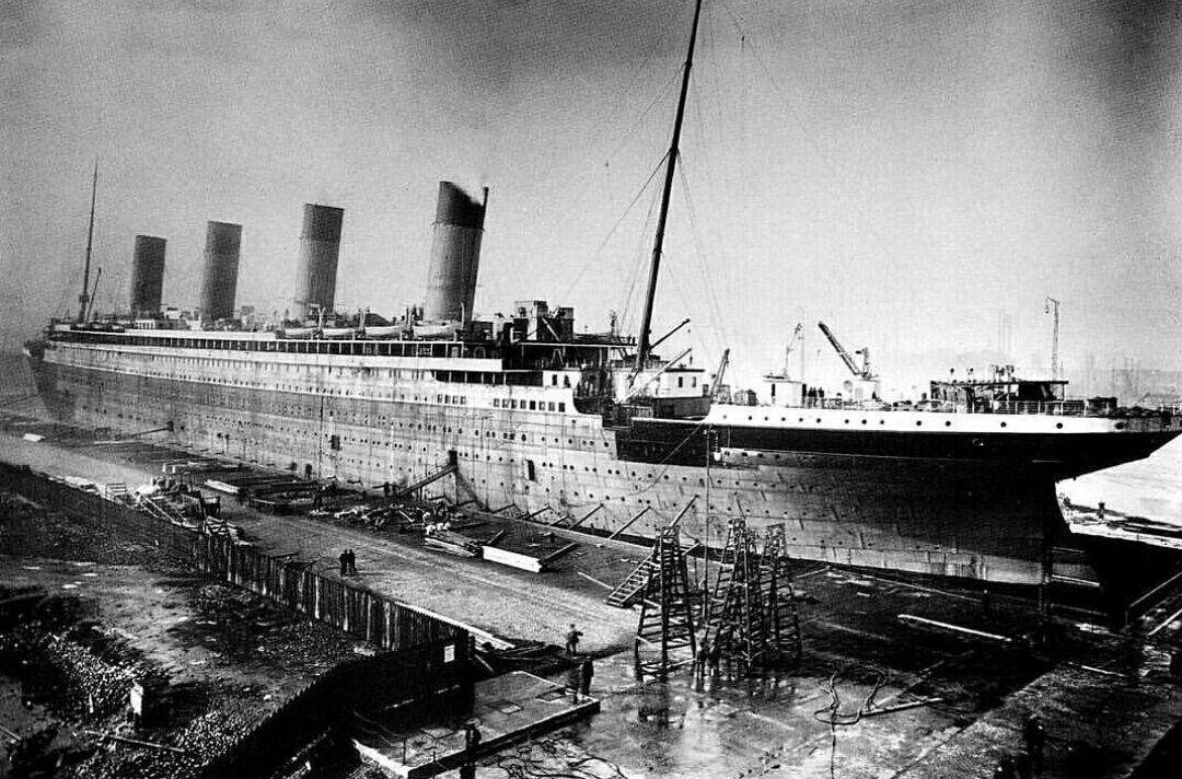 کشتی تایتانیک درحال ساخت در سال 1911