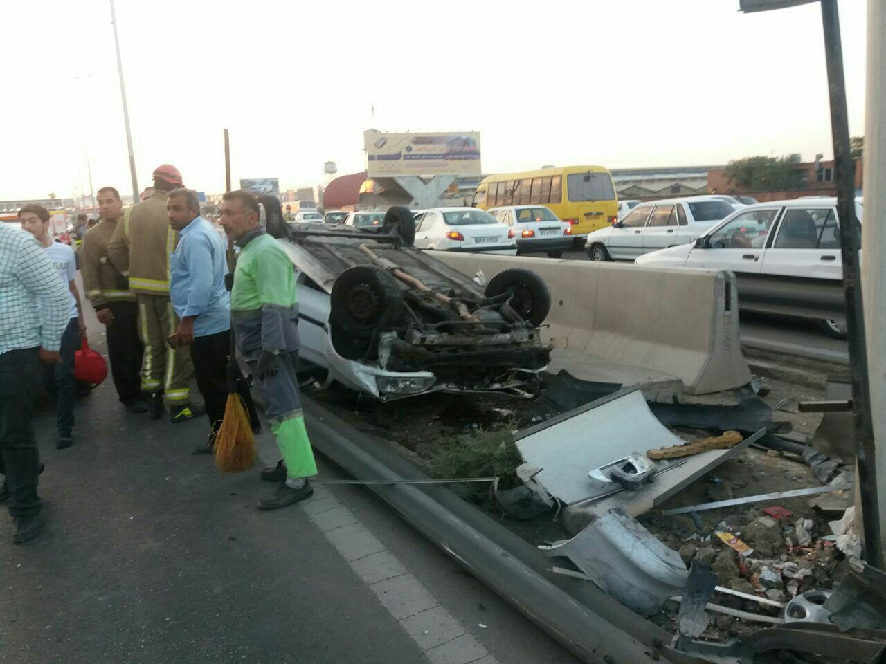 تصادف ۷ دستگاه خودرو در جاده تهران ـ کرج
