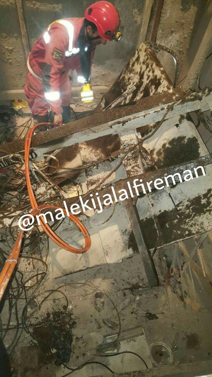 سقوط بالابر در ساختمان درحال ساخت در خیابان میعاد غربی